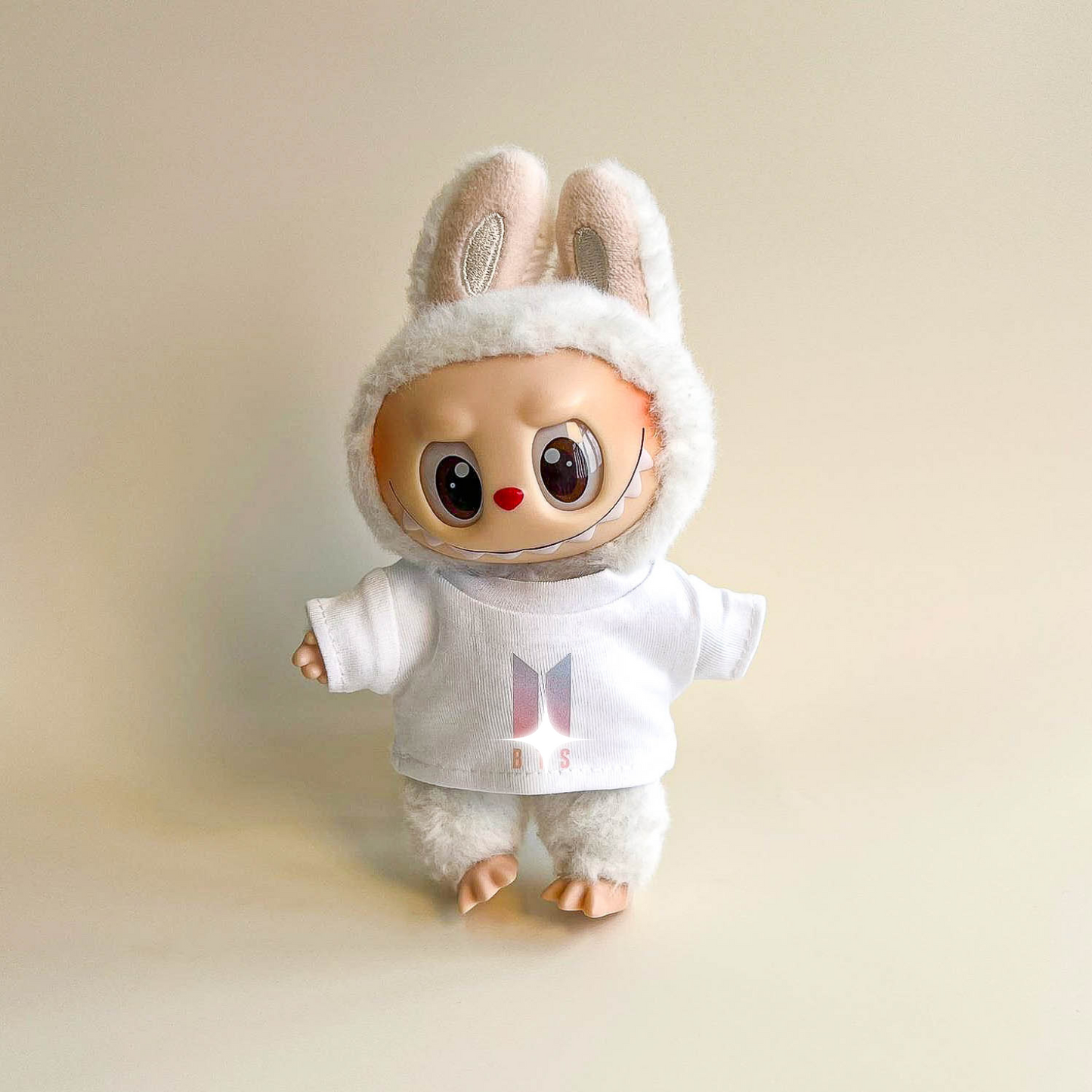 Labubu Bullet Proof Idol Tee Outfit (Colored Logo) — With Mini Fan Lightstick (2 Items)