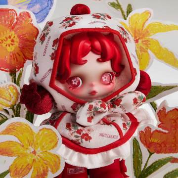 SKULLPANDA Amid Flowers Plush Doll Pendant（PRE ORDER）