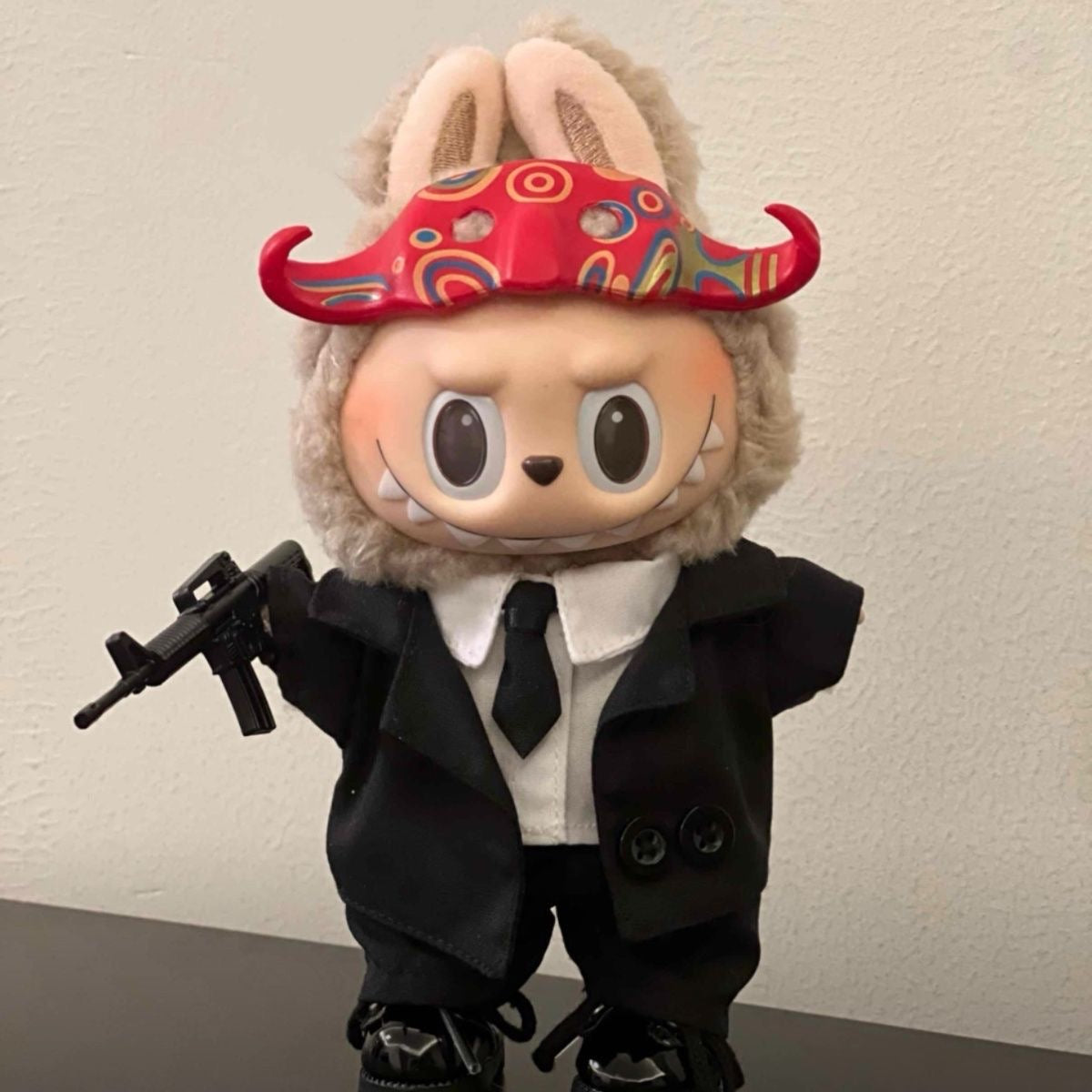 First. second and third generation labubu doll clothes black suit accessories mafia azu suit(No Dolls)