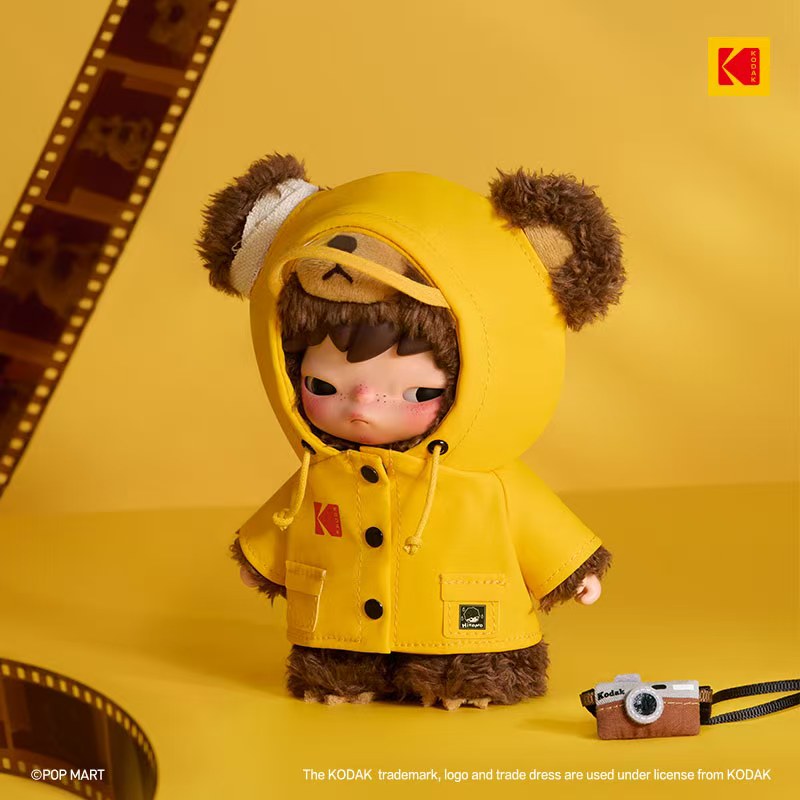 POP MART Hirono × Kodak Little Bear Vinyl Plush Pendant. Korea Exclusive