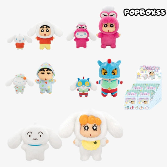 TOP TOY Cinnamoroll X CRAYON SHINCHAN Amusement Dreamland Series Viny and Plush Combo Keychain Blind Box