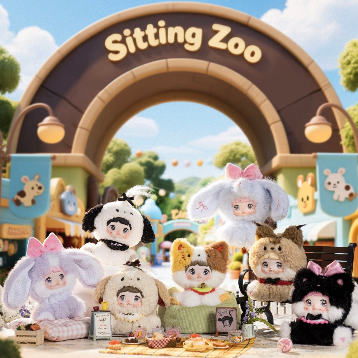 Hi toy Nommi Sitting Zoo Vinyl plush pendant blind box