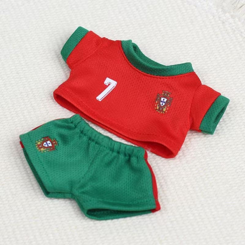 First. second and third generation labubu baby clothes football jersey(No Dolls)