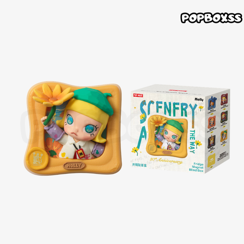 POP MART MOLLY 20th Anniversary Scenery Along the Way Series Fridge Magnet Blind Box