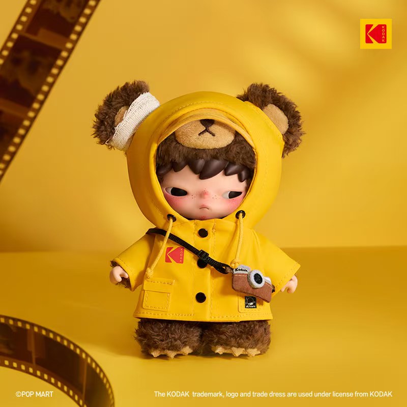 POP MART Hirono × Kodak Little Bear Vinyl Plush Pendant. Korea Exclusive