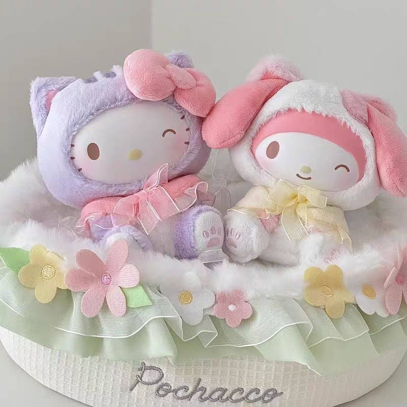 SANRI0 Characters Play With Kittens Series Plush Dolls. Blind Box