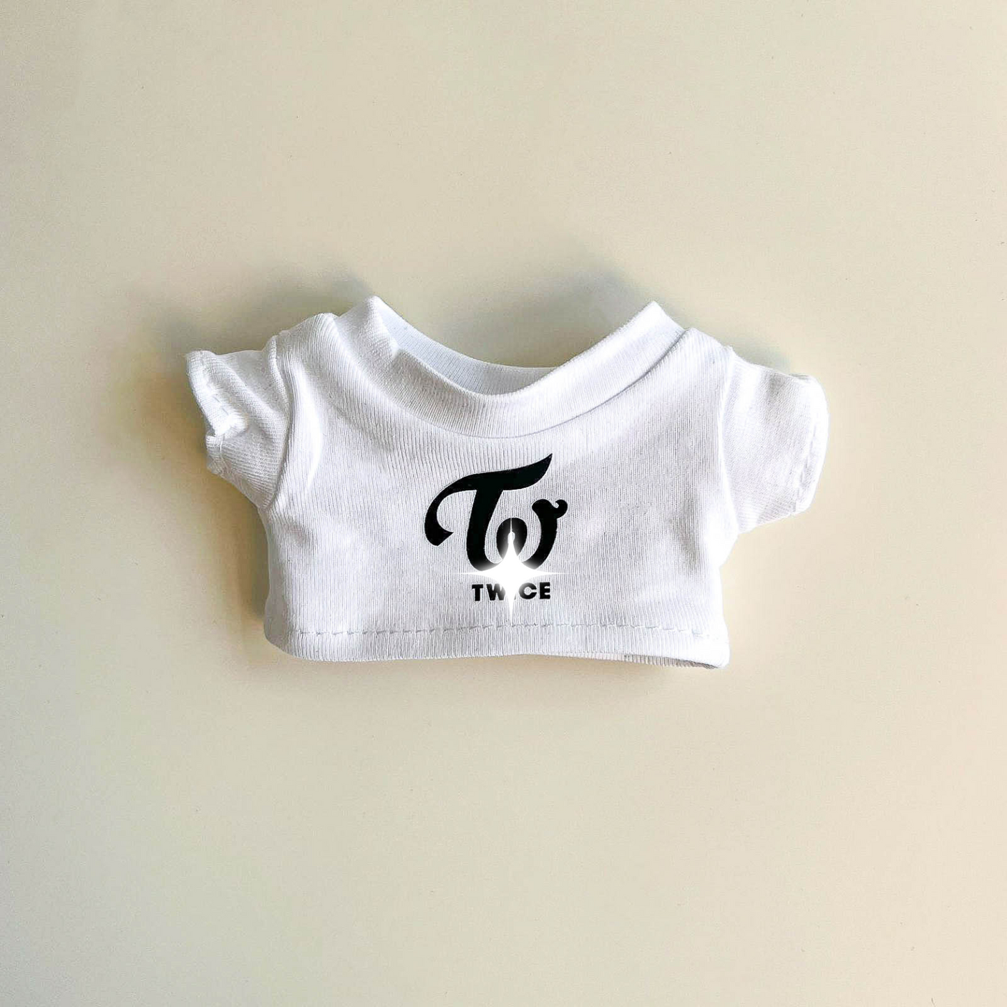 Labubu Pink Signal Idol Logo Tee Outfit (Black & White) — With Mini Fan Lightstick (2 Items)