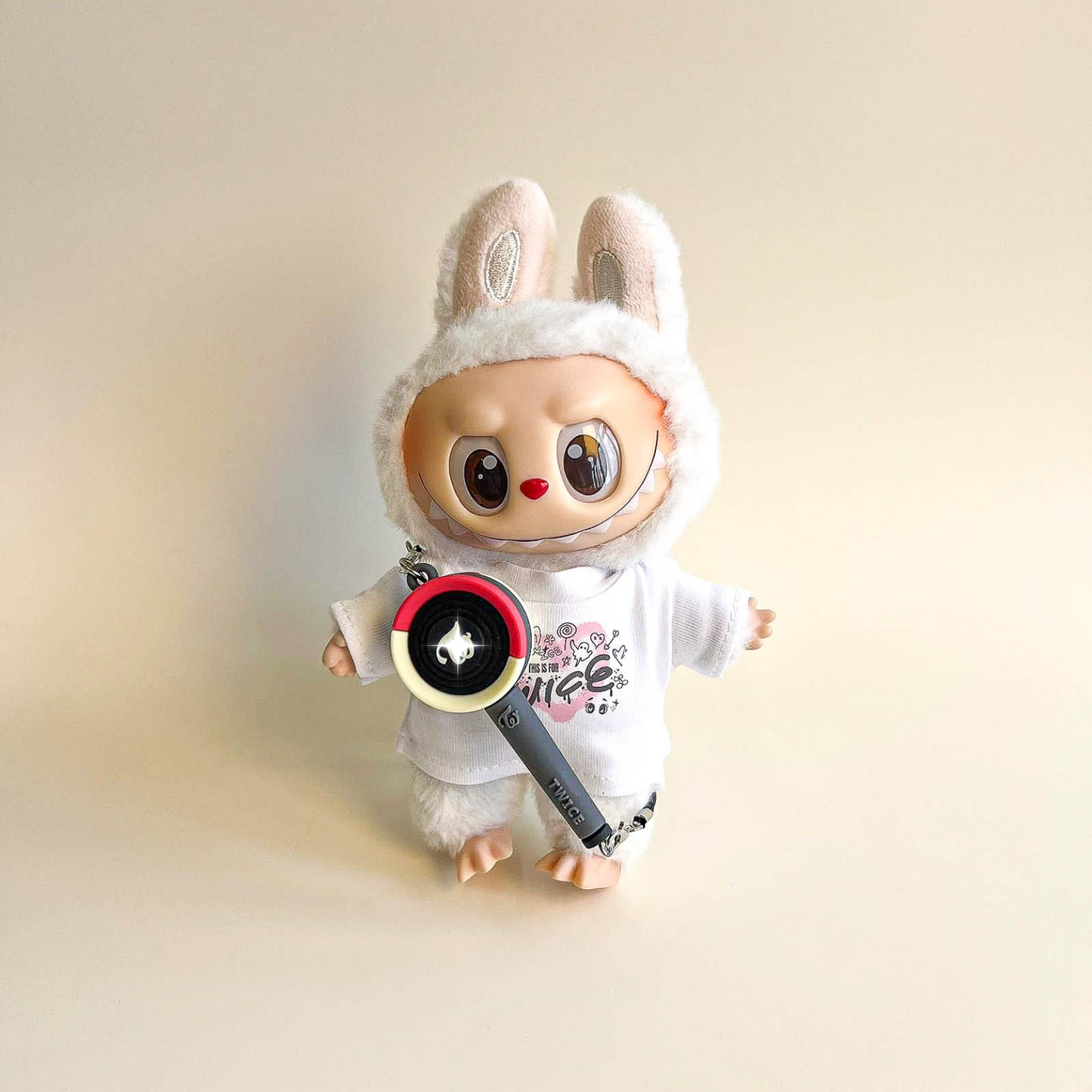 Labubu Pink Signal Idol Tee Outfit — With Mini Fan Lightstick (2 Items)